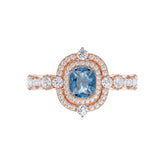 Ceylon Lanka Bezel Lux 18K Rose Gold Sapphire Diamond Ring