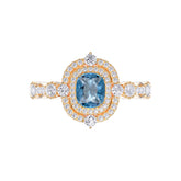 Ceylon Lanka Bezel Lux 18K Yellow Gold Sapphire Diamond Ring