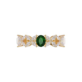 Ceylon GreenBlossom 18K Yellow Gold Oval Emerald Diamond Ring