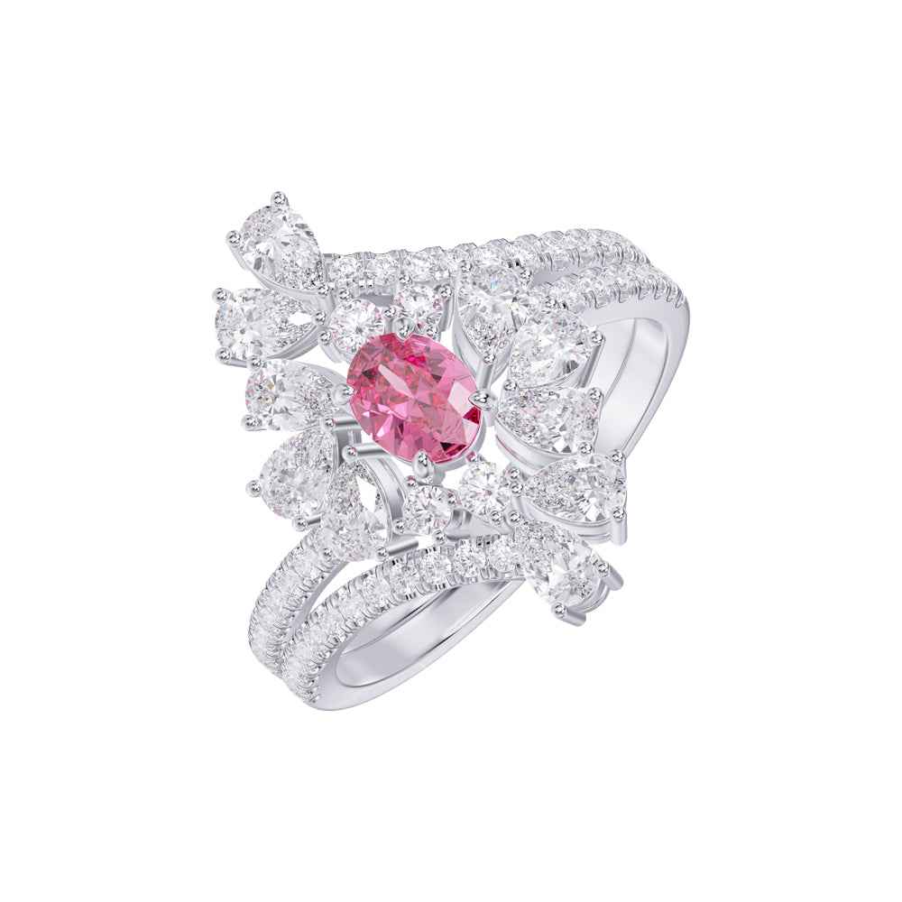 Ceylon PinkEco 18K Rose Gold Sapphire Diamond Ring