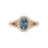 Ceylon Azur Cross-Band Blue Sapphire Yellow Gold Ring