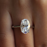 Ceylon Oval Moissanite Sterling Silver 3.5ct Solitaire Ring