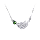 Ceylon Emerald Dainty 18K Yellow Gold Lab-Grown Diamond Necklace