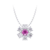 Ceylon PinkDual 18K White Gold Tourmaline Diamond Necklace(副本)