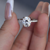 Ceylon 3ct Oval Cut Moissanite Sterling Silver Ring