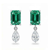 Ceylon Rainforest Emerald Diamond Drop Earrings