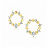 Ceylon Golden Charm Diamond Wreath Vintage Earrings