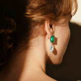 Ceylon Rainforest Emerald Diamond Drop Earrings