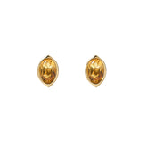 Ceylon SunnyCitrine 18K Gold Mini Bezel Studs