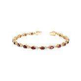 Ceylon Garnet Glow Diamond 18K Solid Gold Garland Bracelet