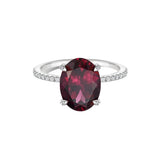 Ceylon Roaring Garnet 18K White Gold Diamond Cocktail Ring