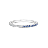 Ceylon Scallop Pavé Duo 18K White Gold Sapphire Diamond Ring