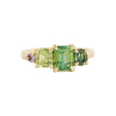 Ceylon Bliss Ring - Multi-Cut Multi-Colored Sapphire & Tourmaline 18K Yellow Gold