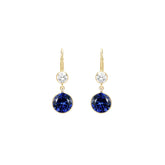 Ceylon Sapphire Minimal 18K Yellow Gold Drop Earrings