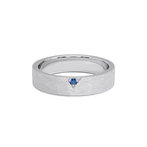 Ceylon Chevron Sapphire 18K White Gold Rhodium-Plated Ring