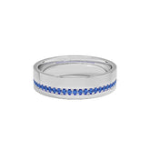 Ceylon Asym Sapphire Pavé 18K White Gold Ring
