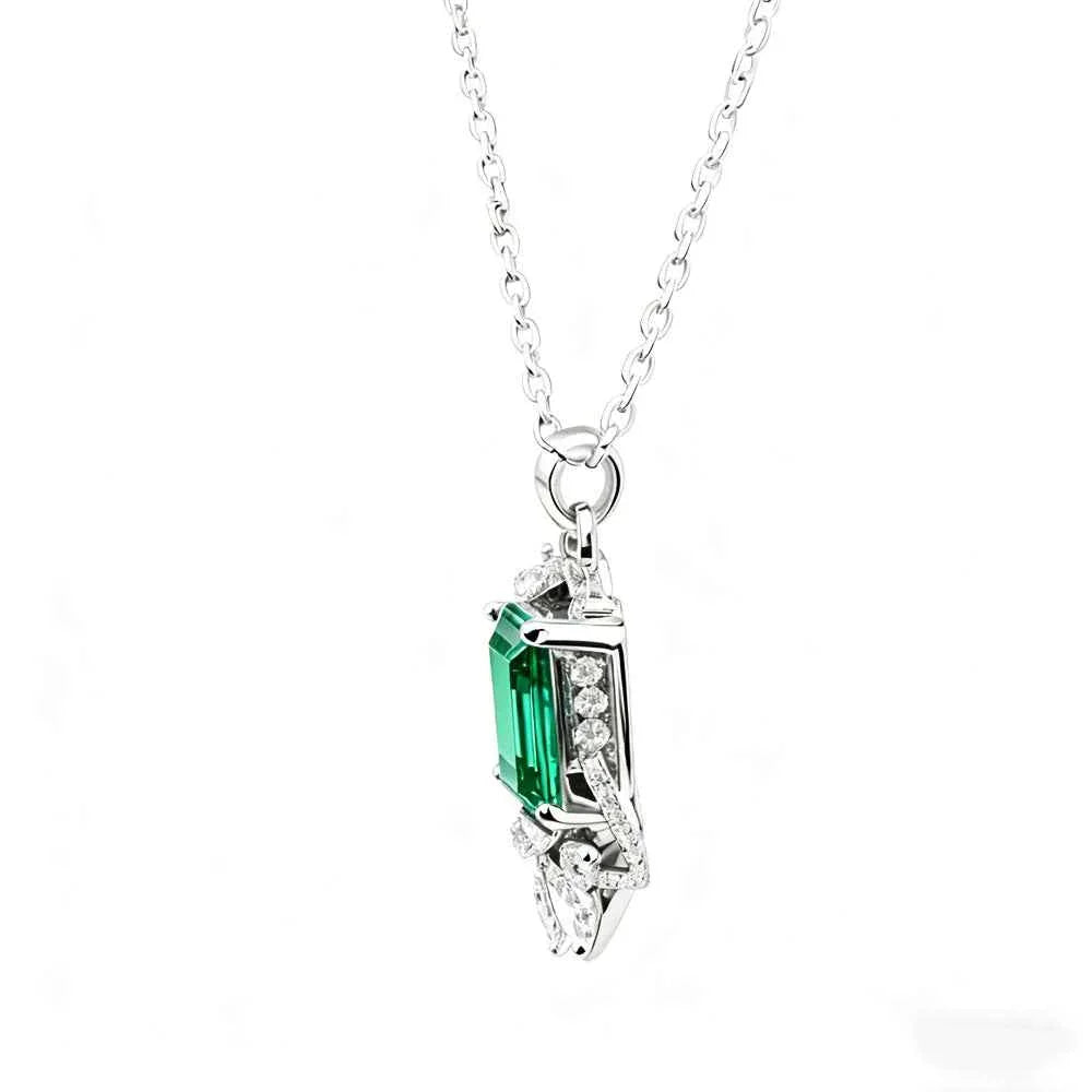 Ceylon Rainforest Dual Emerald Diamond Necklace