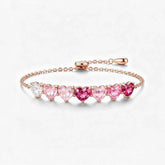 Ceylon Sweetheart Pink Ruby Heart Rose Gold Bracelet