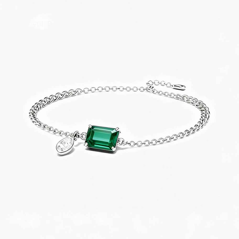 Ceylon Rainforest Emerald Diamond Drop Bracelet