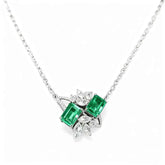 Ceylon Rainforest Dual Emerald Diamond Necklace