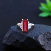Ceylon Ruby Dual Cut Elegance Ring
