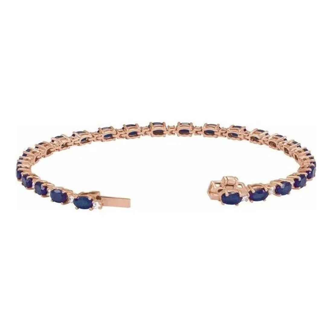 Ceylon Azure Sapphire 18K Rose Gold Bracelet