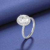 Ceylon Oval Cut Lab Grown Diamond Platinum Halo 0.5ct Ring