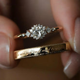 Ceylon Princess Cut Lab Diamond Sterling Silver Couple Rings