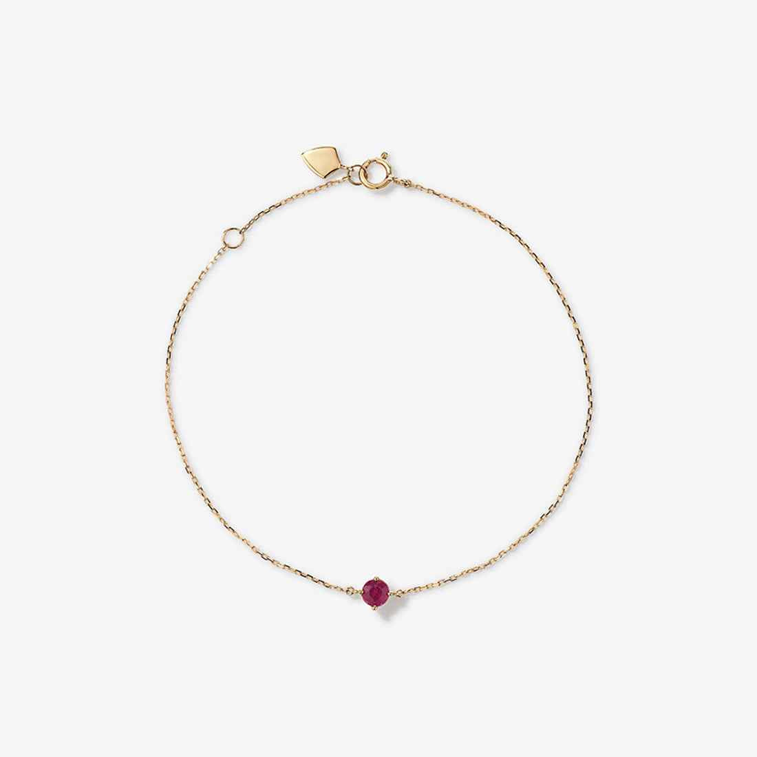 Ceylon Rubi Crimson 10K Gold Cable Chain Bracelet