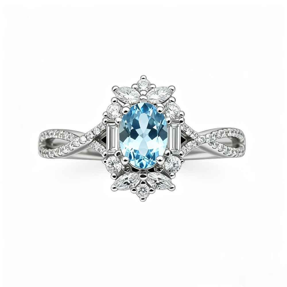 Ceylon Blaze Natural Blue Sapphire Vintage Platinum Diamond Ring