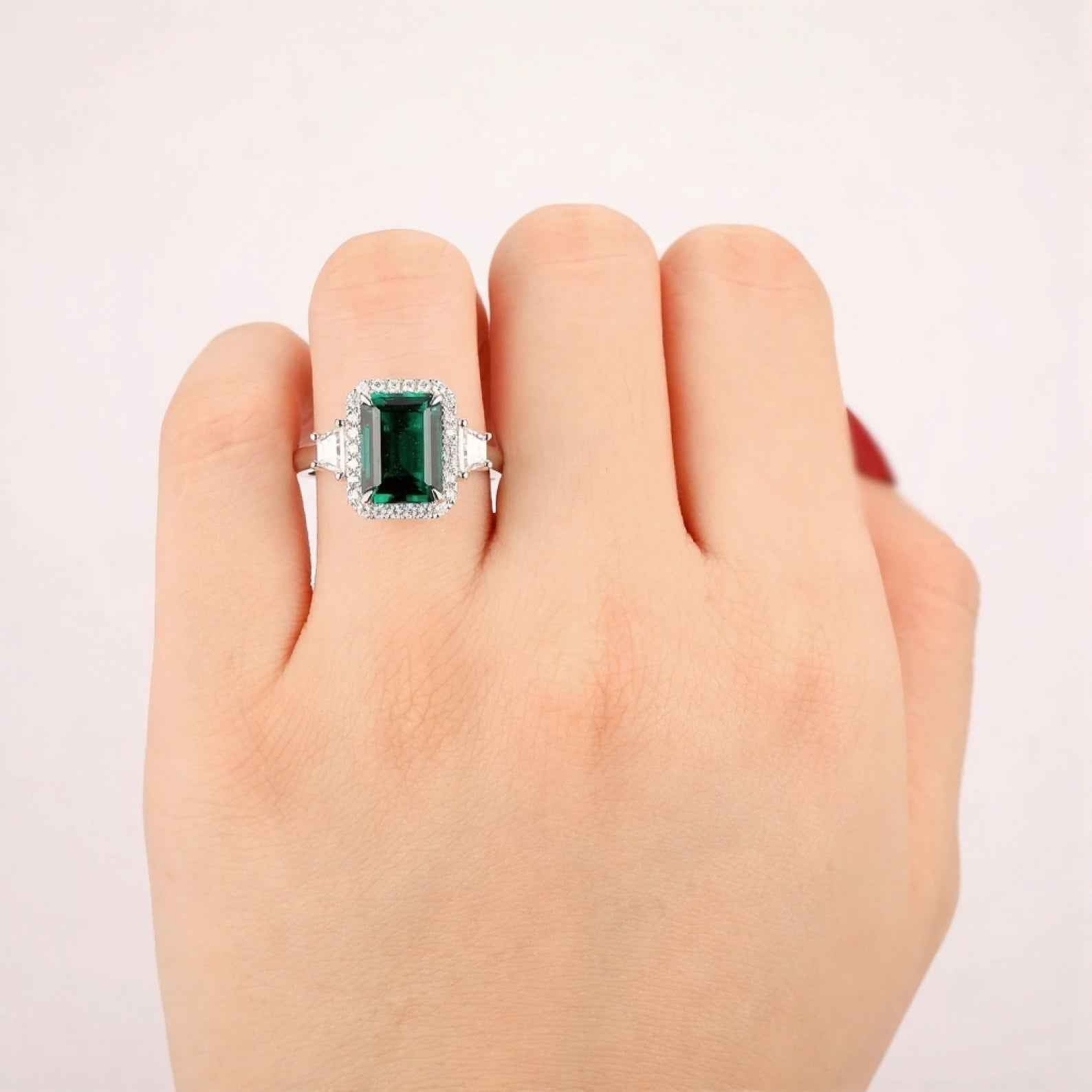 Ceylon Lanka Emerald Luxe Dual 18K Yellow Gold Ring