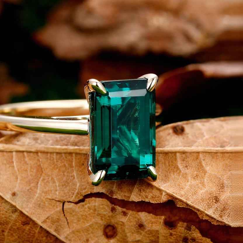 Ceylon Lanka Emerald Luxe 18K Yellow Gold Ring