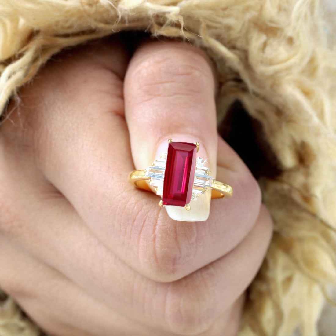 Ceylon Ruby Dual Cut Elegance Ring