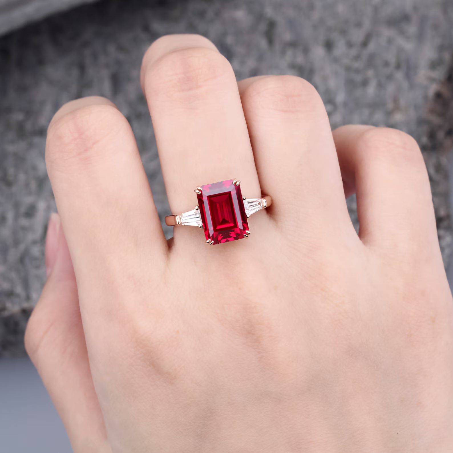 Ceylon Lanka Ruby Luxe Dual 18K Yellow Gold Ring