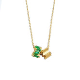 Ceylon Infinite Gem Rondelle 18K Gold Emerald Sapphire Pendant