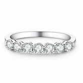 Ceylon Round Cut Moissanite Sterling Silver Half Eternity 0.3-1.2ct Ring