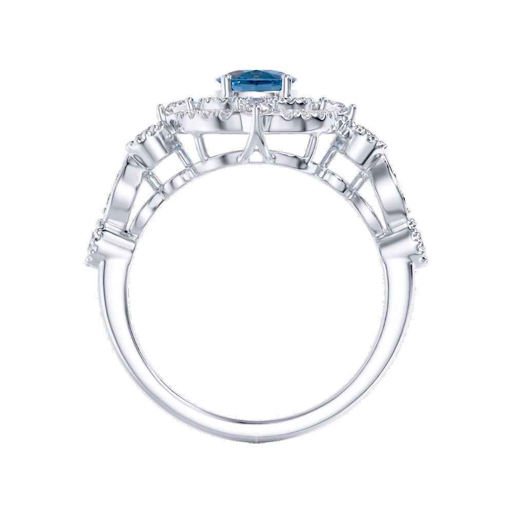 Ceylon LankaBezelLux 18K Yellow Gold Sapphire Diamond Ring