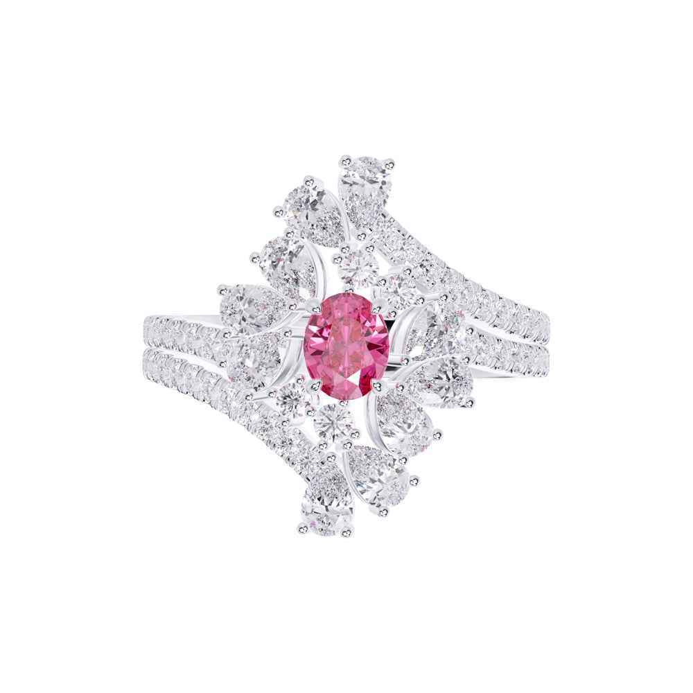 Ceylon PinkEco 18K Rose Gold Sapphire Diamond Ring