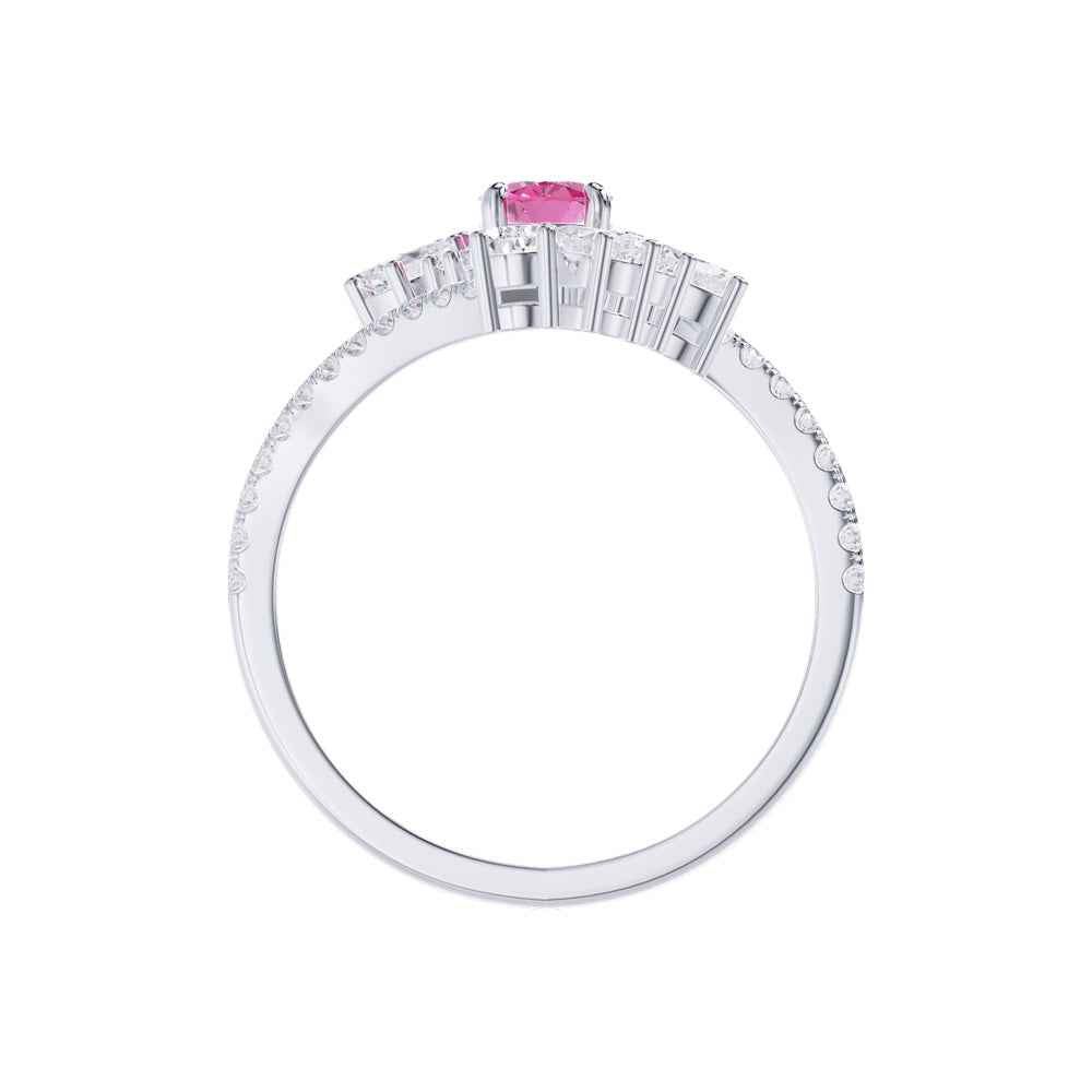 Ceylon PinkEco 18K White Gold Sapphire Diamond Ring