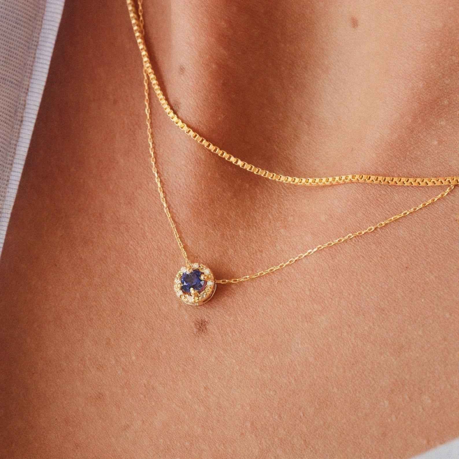 Ceylon Sapphire Diamond Luxe 18K Yellow Gold Necklace