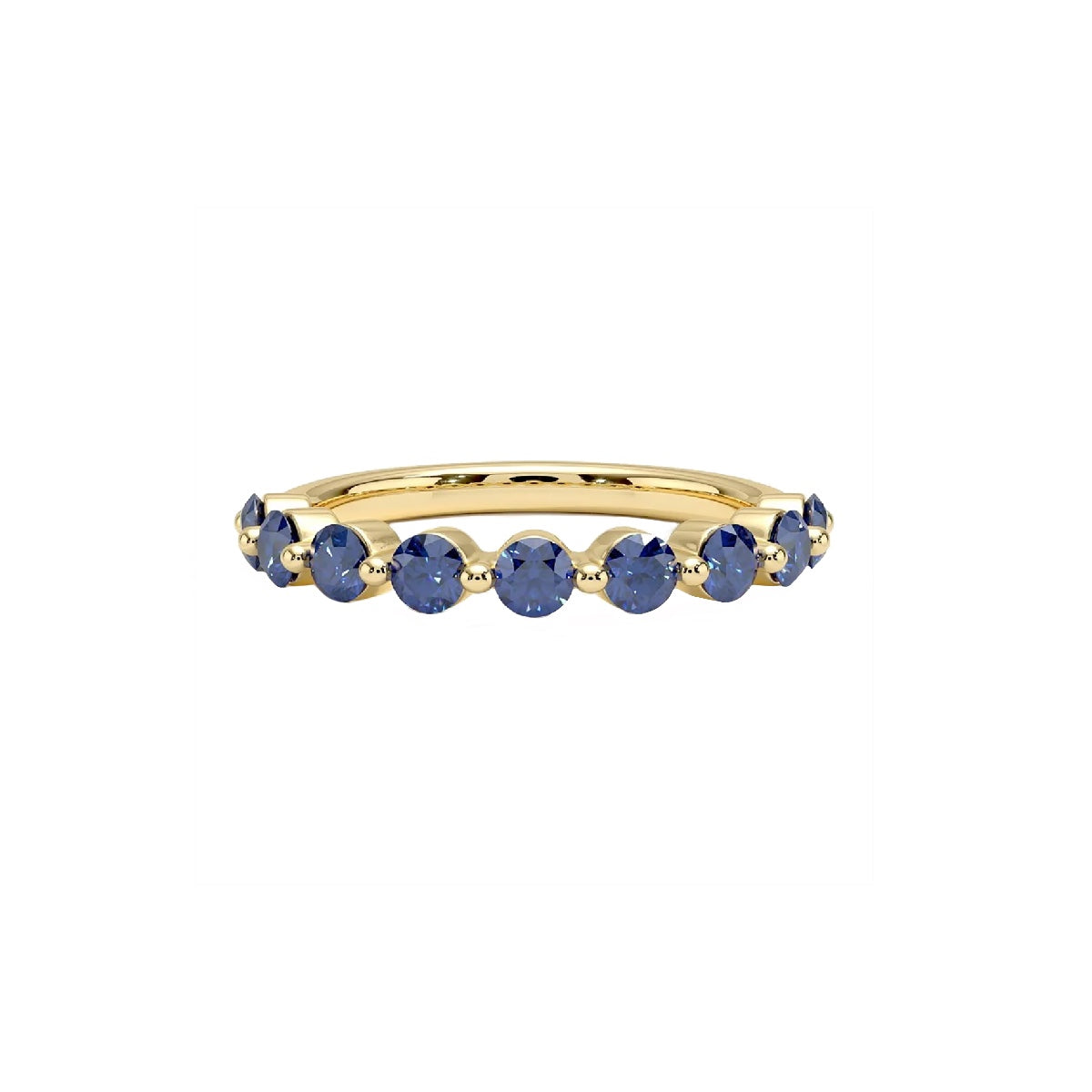 Ceylon  Float Sapphire Prong 18K Gold Delicate Ring