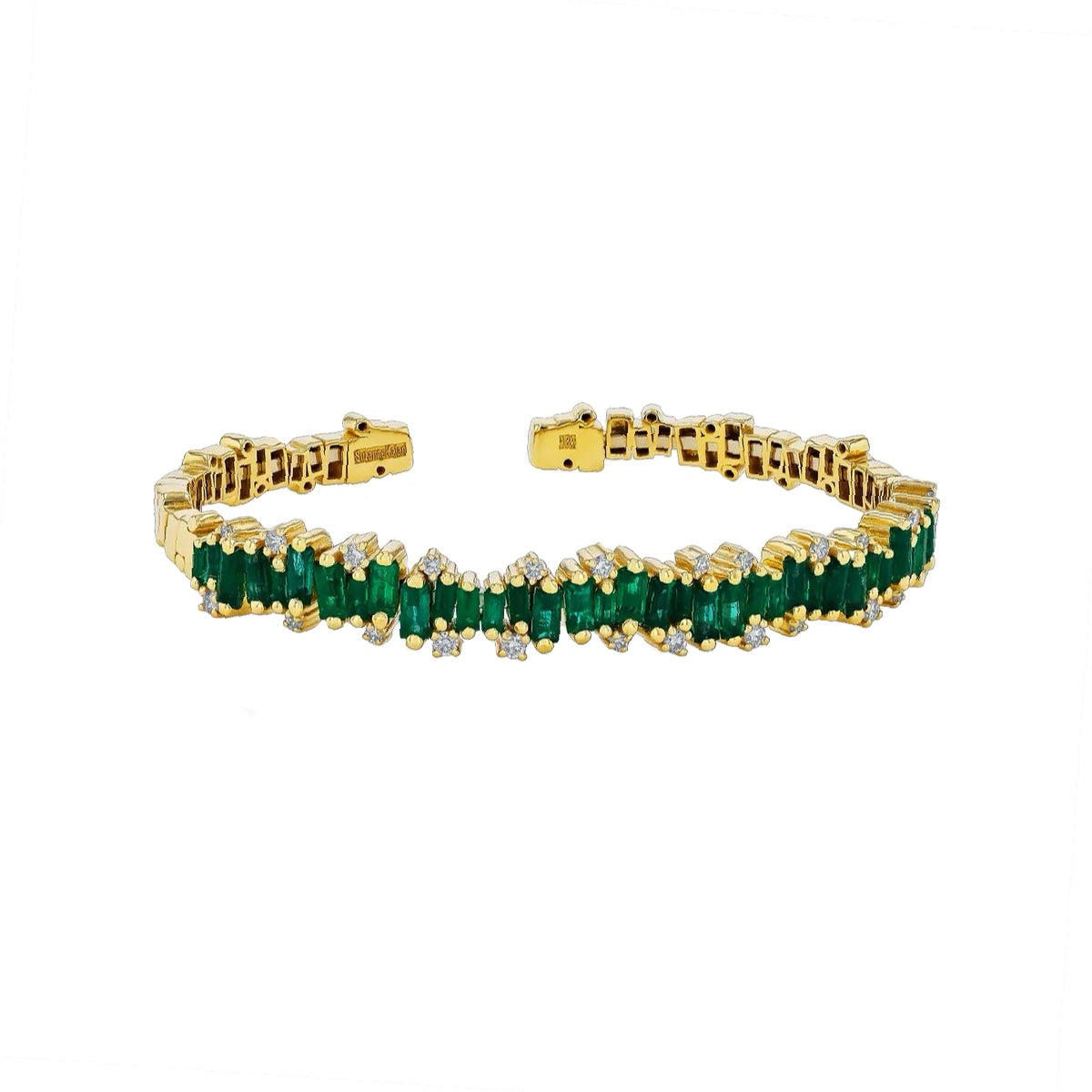 Emerald Baguette Gilded 18K Gold Bracelet