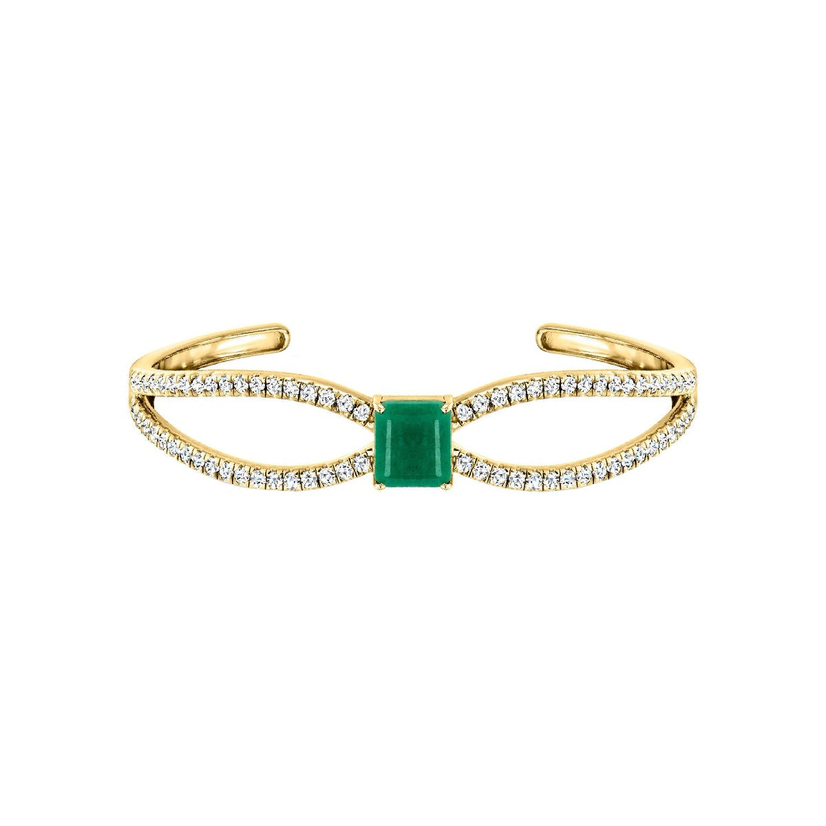 Ceylon Emerald Topaz Focus 18K Yellow Gold Bracelet