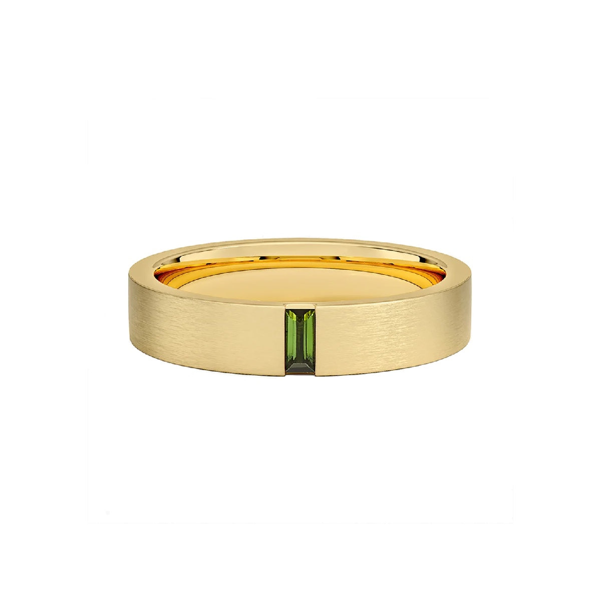 Ceylon Emerald Vital 18K Yellow Gold Wedding Band