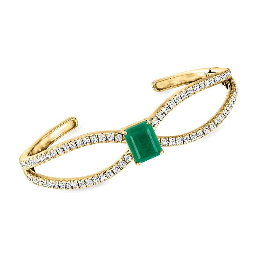 Ceylon Emerald Topaz Focus 18K Yellow Gold Bracelet