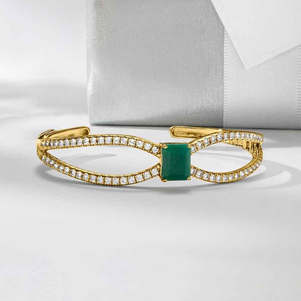 Ceylon Emerald Topaz Focus 18K Yellow Gold Bracelet