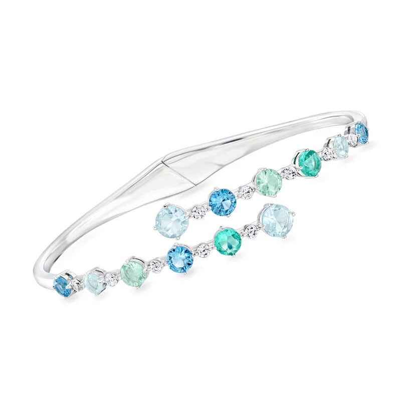 Ceylon Sapphire Sparkle 18K White Gold Bracelet