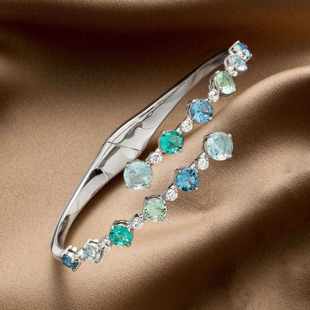 Ceylon Sapphire Sparkle 18K White Gold Bracelet