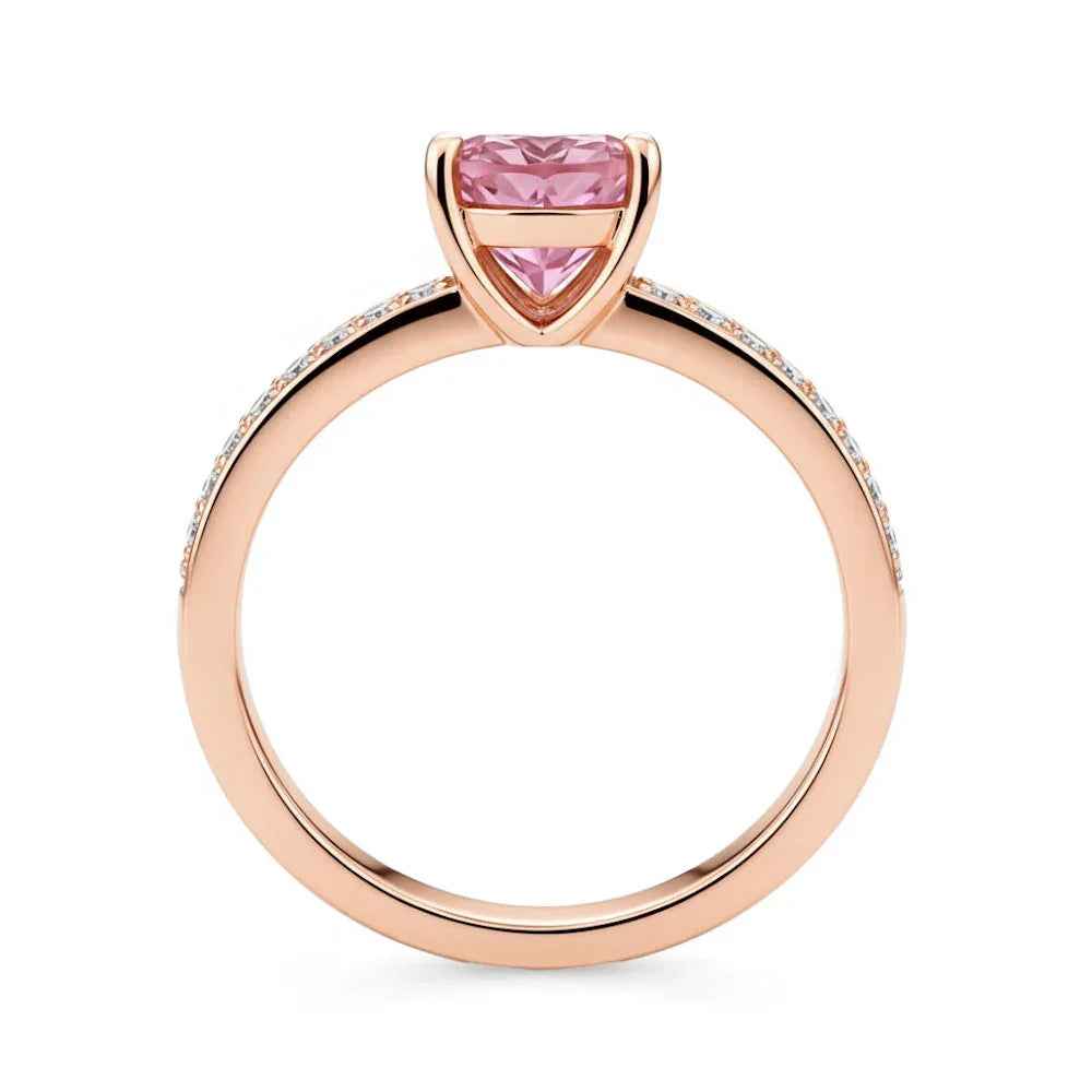 Ceylon Sweetheart Natural Pink Ruby Heart Rose Gold Ring