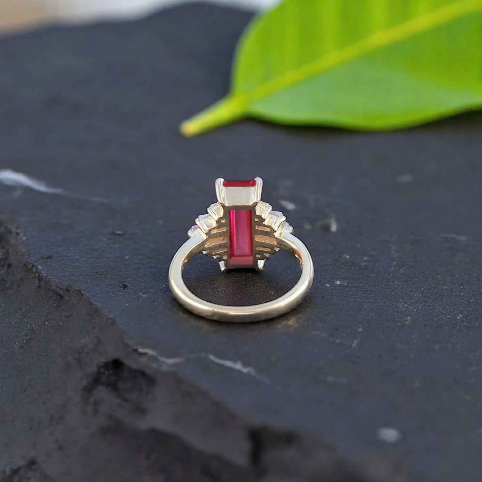 Ceylon Ruby Dual Cut Elegance Ring